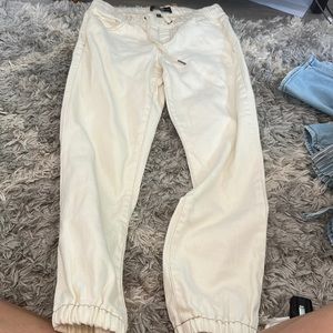 cream jean joggers